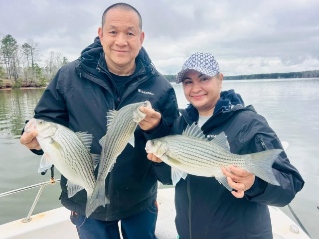 GUARANTEED FISH! WE'RE ABSOLUTELY SMOKING THEM RIGHT NOW!  Ooooo spring has sprung. Great fishing is here! We were getting some singles but a lot of doubles, triples and quadruples out there. Call to set your day up. The weather is great and the fish are biting. 770-815-9579