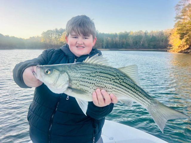 Another great day on lake allatoona! Saturday being cold and windy made it a little tougher out there for us. The lake is bounced back though fast! These fish are feeding up and getting ready to spawn. Call to set your day up. 770815-9579