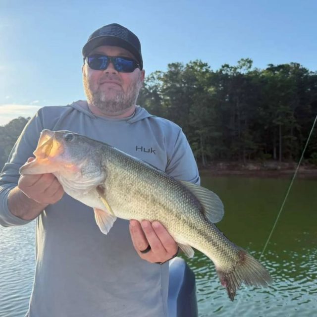 Got a pretty good largemouth on Lake Allatoona the other day. Good to see that making a comeback with the stocking efforts. On most trips we're catching mainly hybrids and stripers. However we do get a bunch of spotted bass and some white bass, largemouth, occasional catfish. Still have some days open for next week. 770-815-9579